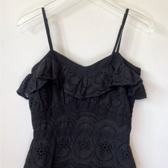 Fully lined Adjustable straps Embroidered eyelet fabric Ruffled trim Hidden back - Picture 4 of 10